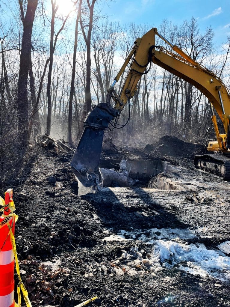 Machinery after wildfire